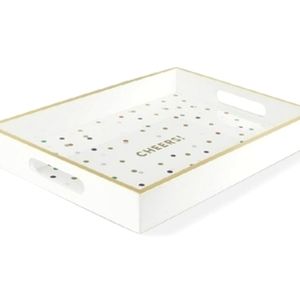 $4 Fringe Studio Cheers White Lacquered Wood Tray